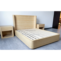 Lit de luxe en bois massif de style américain, lit plateforme avec panneaux, vente chaude, lit queen et king size, mobilier de chambre à coucher