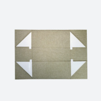 Boîte cadeau magnétique A4 en lin naturel, esthétique terreuse, pliable, pour cadeaux et présentation en magasin