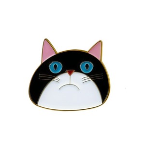 Custom Stylish Anime <b>Cat</b> Enamel Pin Alloy Brooch Black White Face Design <b>Backpack</b> Hat Decorative Accessory Gift - Product Image 6
