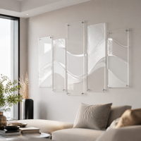 Panneau décoratif mural en acrylique personnalisé, plaque d'art géométrique moderne, miroir givré, feuille de décoration intérieure avec impression de motifs