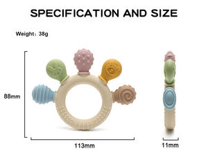 Mordedor de Silicona para Bebés, Anillo de Dentición Sensorial para Recién Nacidos, Juguete Masticable Suave de Grado Alimenticio Libre de BPA para Aliviar el Dolor de Dentición - Product Image 6