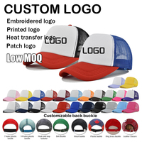 Gorra de béisbol de malla con logotipo personalizado, bordado, lisa, ajustable, de 5 paneles, tipo camionero, para publicidad
