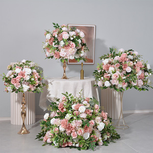 ขายส่งจากโรงงาน ลูกบอลดอกไม้ประดิษฐ์สีขาวชมพู ขนาด 50 60 70 80 ซม. สำหรับตกแต่งโต๊ะกลางงานแต่งงานและงานปาร์ตี้ - Product Image 3