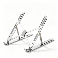 Soporte Ajustable y Plegable de Aluminio para Laptop, Base Elevadora Portátil para Computadoras Portátiles de 10 a 15.6 Pulgadas, Soporte para Laptop de Oficina