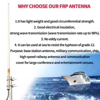 Antenne marine omnidirectionnelle en fibre de verre 70-138 MHz VHF 5 dBi 2,5 m résistante aux UV et étanche pour amplificateur de signal bande V
