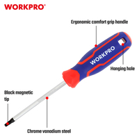 Jeu de tournevis TORX WORKPRO 21 pièces, lame en chrome-vanadium, embout magnétique noir, poignée ergonomique confortable