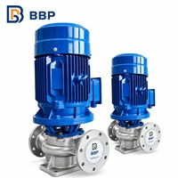 Pompa Sentrifugal Pipa Horizontal Desain In-line Berflens Besi Cor/Baja Tahan Karat Tekanan 150m untuk Air Bangunan