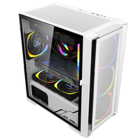 Gabinete de Computadora ATX Blanco con Diseño de Cómic, USB 3.0, Cristal Templado, Torre Completa, Chasis de PC, Gabinete de PC Blanco
