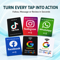 Tarjeta de redes sociales con código QR personalizado, tarjeta NFC para empresas, tarjeta RFID para redes sociales como Facebook y TikTok, tarjeta de reseñas de Google.