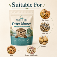 Sachet Doypack refermable à fermeture éclair, mat, de qualité alimentaire, 80g, imprimé sur mesure, pour poisson cuit au four, légumes et friandises pour animaux – Choix populaire