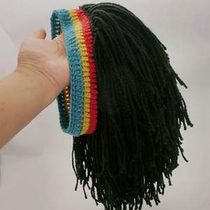 Peluca de Hilo Creativa de Estilo Reggae Salvaje para Halloween, Divertida Gorra Tejida Rasta - Product Image 3