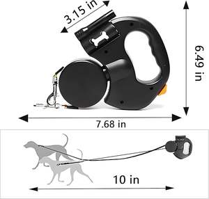 Correa retráctil doble para perros 3 en 1 con luz LED Sin enredos Tecnología 360 Frenado independiente Cada perro hasta 50 libras Cada perro - Product Image 3