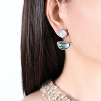 LT-F819 Boucles d'oreilles à la mode et élégantes résistantes à la décoloration Verre vintage Accessoires plaqués or Vente en gros à la mode