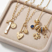 EDGE Collier tendance personnalisé avec chaîne trombone et pendentifs étoile, soleil, barre, Bijoux de mode pour femmes OEM ODM