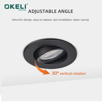 Spot LED encastré OKELI 1W 3W, mini spot LED rond en aluminium fin pour armoire