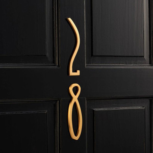 Numéros de porte en laiton de style nordique, chiffres adhésifs en métal massif pour la décoration d'entrée de maison - Product Image 3