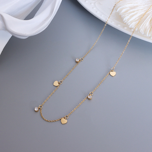 Ins collana con ciondolo a <span class=keywords><strong>cuore</strong></span> in cristallo da 6mm in acciaio inossidabile con placcatura IP minimalista - Product Image 3