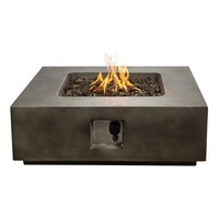 Table de foyer au gaz carrée Peaktop Outdoor de 35 pouces en MgO, 40000 BTU, design en béton, certifiée ETL/CE, sans fumée, écologique, pour jardin