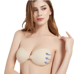 Silicone Push Up Bra XW004 High Quality Matte Finish Invisible Breast Push Up Silicone Adhesive Bra For Wedding Dresses