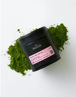 Boîte en fer blanc personnalisée gaufrée 30g avec couvercle coulissant, couleur matcha rose, étanche noire avec impression et double joint