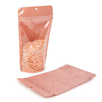 Pochette d'emballage alimentaire transparente dorée à fermeture éclair refermable de qualité alimentaire pour café en grains et café moulu