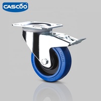 Roulettes industrielles pivotantes CASCOO de 4 pouces, roues en caoutchouc bleu pour flight case, état d'occasion, en nylon et caoutchouc élastique, capacité 200 kg
