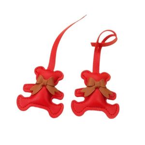 Creative PU <b>Leather</b> Bear Bag Pendant Cartoon Animal Style Fashion Accessories <b>Keychain</b> Metal and Plastic Material <b>Keychain</b> - Product Image 5