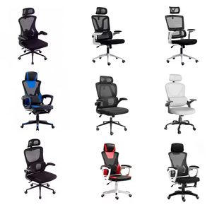 <span class=keywords><strong>Chaise</strong></span> de bureau ergonomique de direction confortable à dossier haut avec accoudoirs rabattables en maille noire - Product Image 6