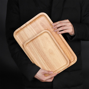 Japanese Style Rubberwood <b>Tray</b> Solid Wood Rectangular <b>Tea</b> <b>Tray</b> Dessert Plate Wooden Serving <b>Tray</b> Storage <b>Tray</b> - Product Image 2
