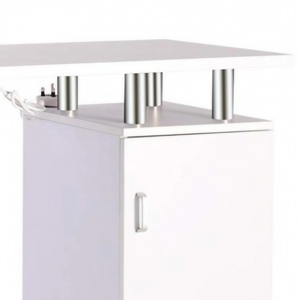 Mesa de Manicura Blanca para Salón de Belleza con Cajones, Gabinete y Soporte para Lámpara UV - Product Image 4