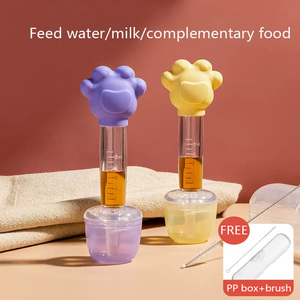 Dua Mulut Pipa Pencegah Dot Silikon Pemberi Makan Botol Susu Jus Bayi Dispenser Obat - Product Image 3