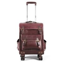 Vente flash Nouveau design Valise de voyage en cuir véritable 23 pouces Bagages à main