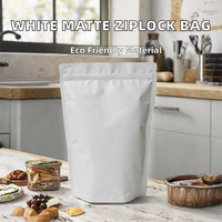 Sachets refermables en Mylar blanc mat personnalisés, recyclables, en aluminium, avec fermeture éclair, pour aliments pour animaux et gelée, anti-odeur, 3,5 g