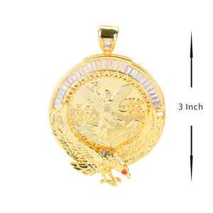 Tres tonos Hiphop colgante para hombre joyería chapado en <span class=keywords><strong>oro</strong></span> 24k águila grande Moneda <span class=keywords><strong>de</strong></span> <span class=keywords><strong>Oro</strong></span> centenarios colgante - Product Image 4