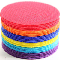 Marqueurs de points en nylon Marqueurs de points de tapis de salle de classe Bande de fixation Marqueurs de cercle à crochet et boucle réutilisables colorés