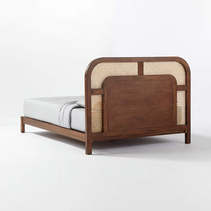 <span class=keywords><strong>Letto</strong></span> Matrimoniale in <span class=keywords><strong>Legno</strong></span> Massello Stile Moderno con <span class=keywords><strong>Testiera</strong></span> in Rattan, Direttamente dalla Fabbrica in Cina - Product Image 3