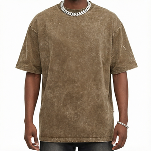 เสื้อยืดสตรีทสไตล์พิมพ์ลาย DTG ไซส์ใหญ่สำหรับผู้ชาย ผ้าฝ้าย 100% เป็นมิตรกับสิ่งแวดล้อม เสื้อยืดโอเวอร์ไซส์ สกรีนโลโก้ได้ - Product Image 1