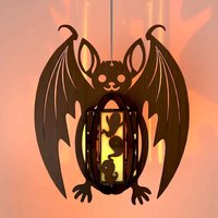 Lanterne en bois de chauve-souris moderne et écologique personnalisée pour Halloween, lumière suspendue pour la maison et le jardin, pour les fêtes et les fournitures de vacances