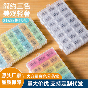 Portable Plastic <b>Pill</b> <b>Dispenser</b> Weekly Medicine Storage <b>Box</b> for Cross-Border Use Conveniently Distributes <b>Pills</b> - Product Image 3