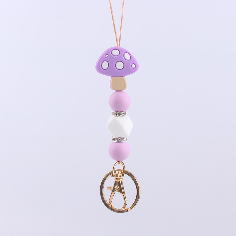 Fashion Custom Wholesale Silicone Adjustable Cute pink Rhinestone Crystal Lanyards with Custom Logo for Promotional Use Image 4