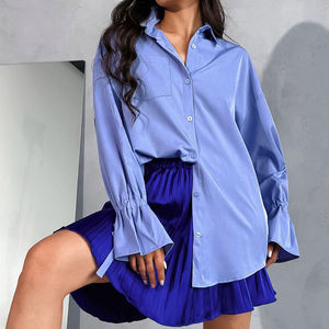 ในสต็อกแขนยาว, คอกลมขนาดบวก<span class=keywords><strong>เสื้อ</strong></span>ตะวันออกกลางใหม่สตรี<span class=keywords><strong>มุสลิม</strong></span>ลําลองจีบเสื้อหลวม/ - Product Image 6