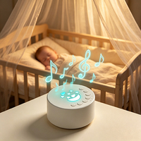Machine à bruit blanc portable pour nouveau-nés, alimentée par piles, avec veilleuse RGB, musique apaisante douce, aide au sommeil pour bébé, haut-parleur