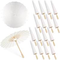 Décoration et fournitures de mariage, vente en gros, artisanat chinois DIY, parapluie en papier blanc à long manche, accessoire de photographie de mariage, décoration de fête, parasol peint