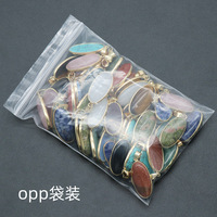 Pendentif ovale en agate naturelle en gros, pierre semi-précieuse en forme d'œuf enveloppée d'or pour collier DIY, vente transfrontalière