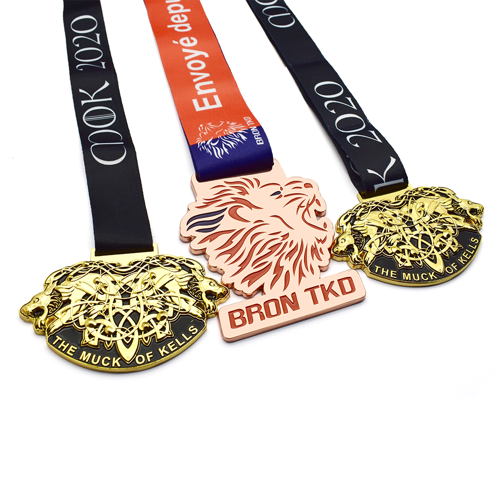 Renhui изготовленный на заказ Марафон по бегу награда Honor металлическая Спортивная золотая медаль с лентой