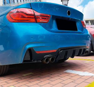 Diffuseur arrière double sortie avec LED, aspect fibre de carbone, pour BMW Série 4 F32 F36 2014-2019 - Product Image 4