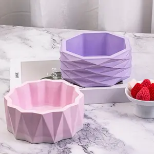 BESGEN rhombus vaso di fiori a forma di diamante stampo in silicone stampi per vasi di fiori bassi per la realizzazione di fioriere per la decorazione domestica