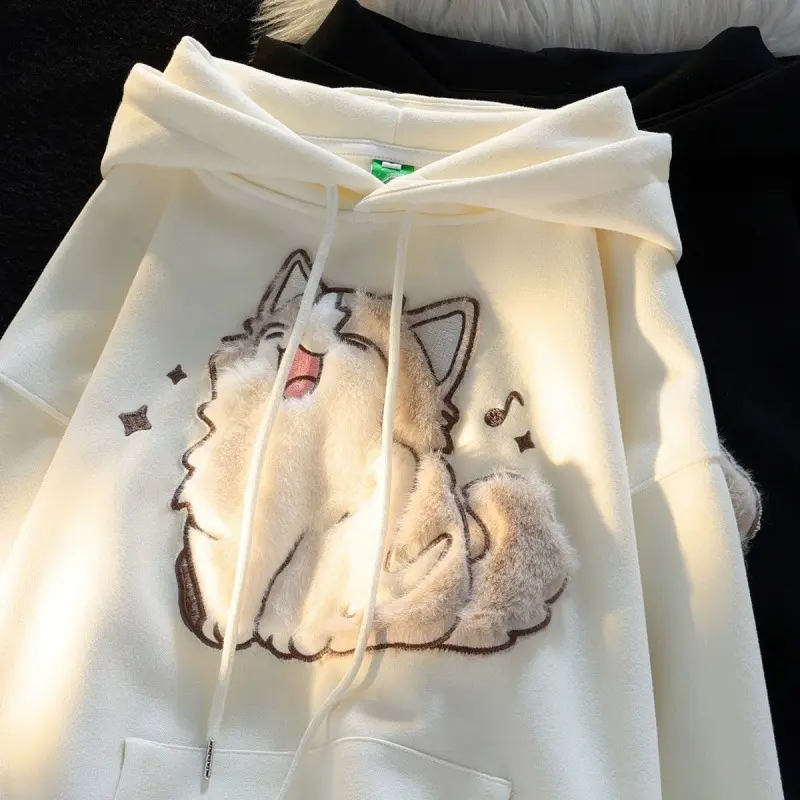 Sudadera con capucha 500 GSM de peso pesado en blanco personalizada fabricantes 100% algodón de gran tamaño Sudadera con capucha bordada de felpa suave 3D de alta calidad