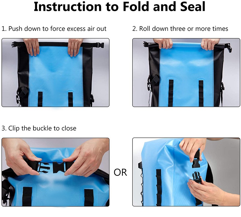 New Stylish PVC Dry Bags Tarpaulin IPX6 Waterproof Backpack With Roll-Top Closure