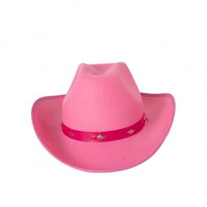Venta caliente diseño europeo al aire libre adulto Rosa sombrilla sombreros moda poliéster fieltro sombreros de vaquero - Product Image 5